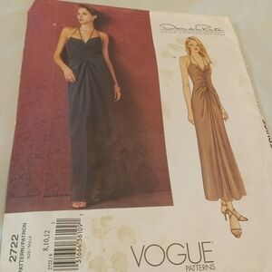 Vogue Sewing Pattern 2722 Women's Evening Formal Cocktail Dress Sizes 8-12